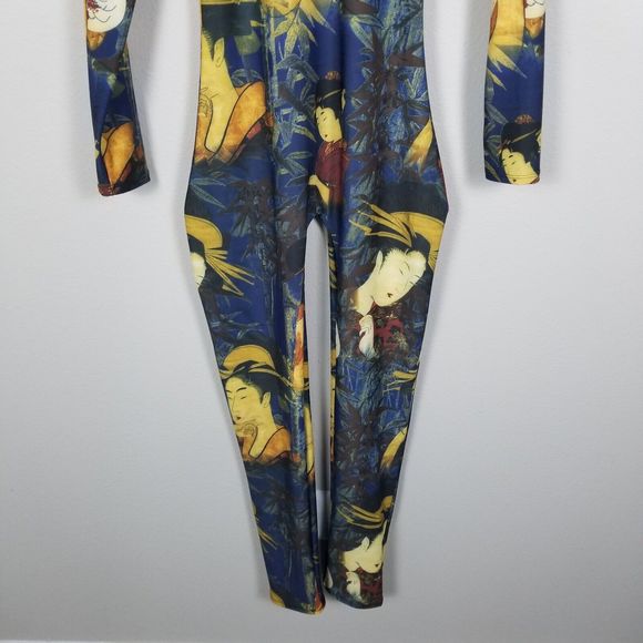 J. Lorraine Designs Kimmy Stretch Bodycon Jumpsuit In Geisha Print Size Medium - Picture 11 of 13